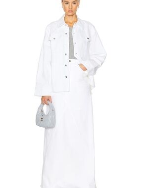 GRLFRND White Denim Set with Blue Nail Accent